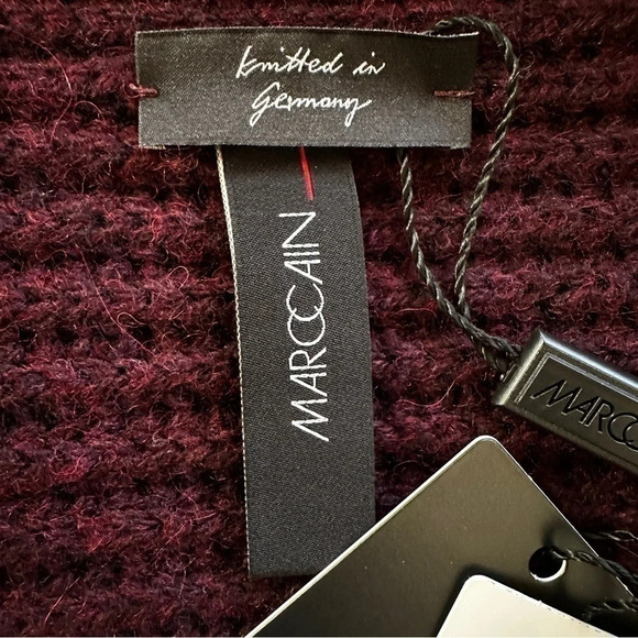 Marc Cain (German Brand) Sweater with Fringe in Deep Plum - NWT - Size Large - Picture 8 of 11